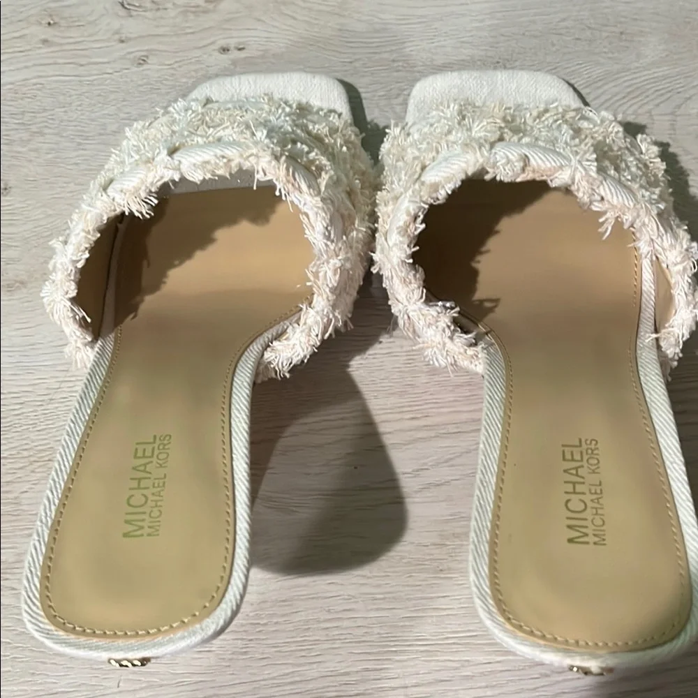 Michael Kors Cream Quilted Heeled Sandals size 6
